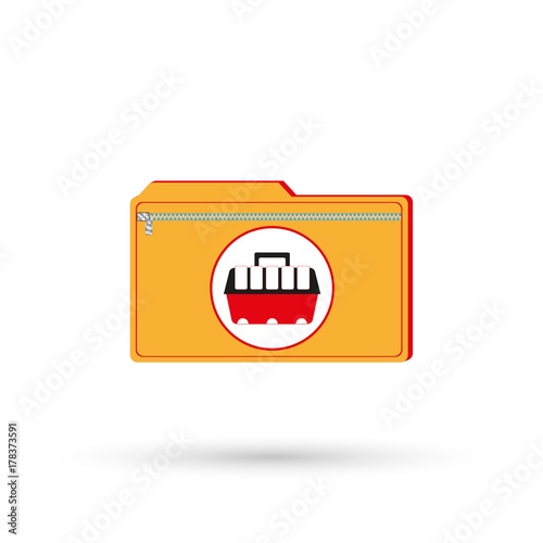 Electronic folder for auxiliary files. Vector icon.