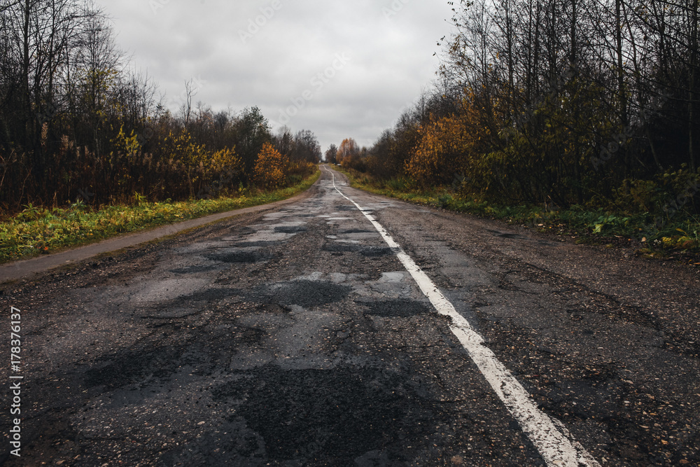 Aspiration and poorly repaired old asphalt