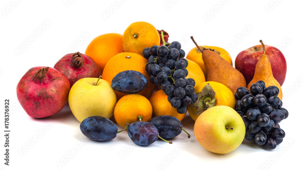 Fresh fruits isolated on a white background Fresh fruits isolated on a white background