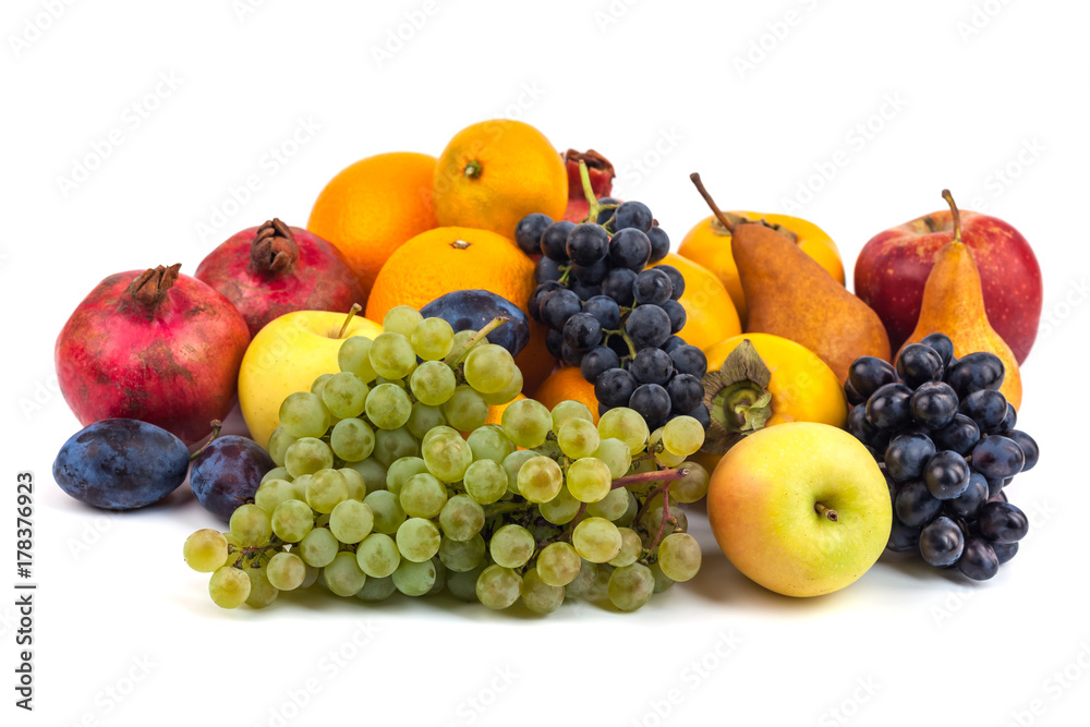 Fresh fruits isolated on a white background Fresh fruits isolated on a white background
