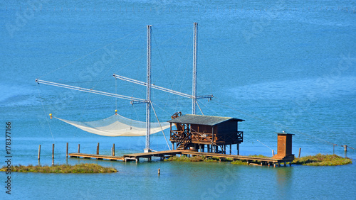 A Bilancia a traditional fishing structure used in the Venetian Lagoon for centuries. 