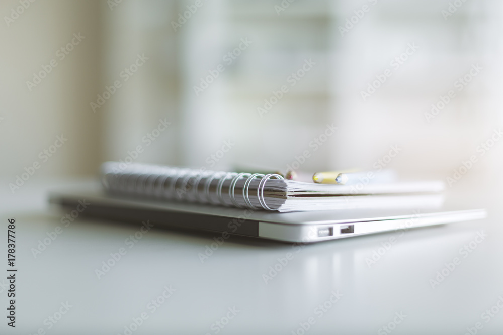 Blurry office desktop Blurry office desktop
