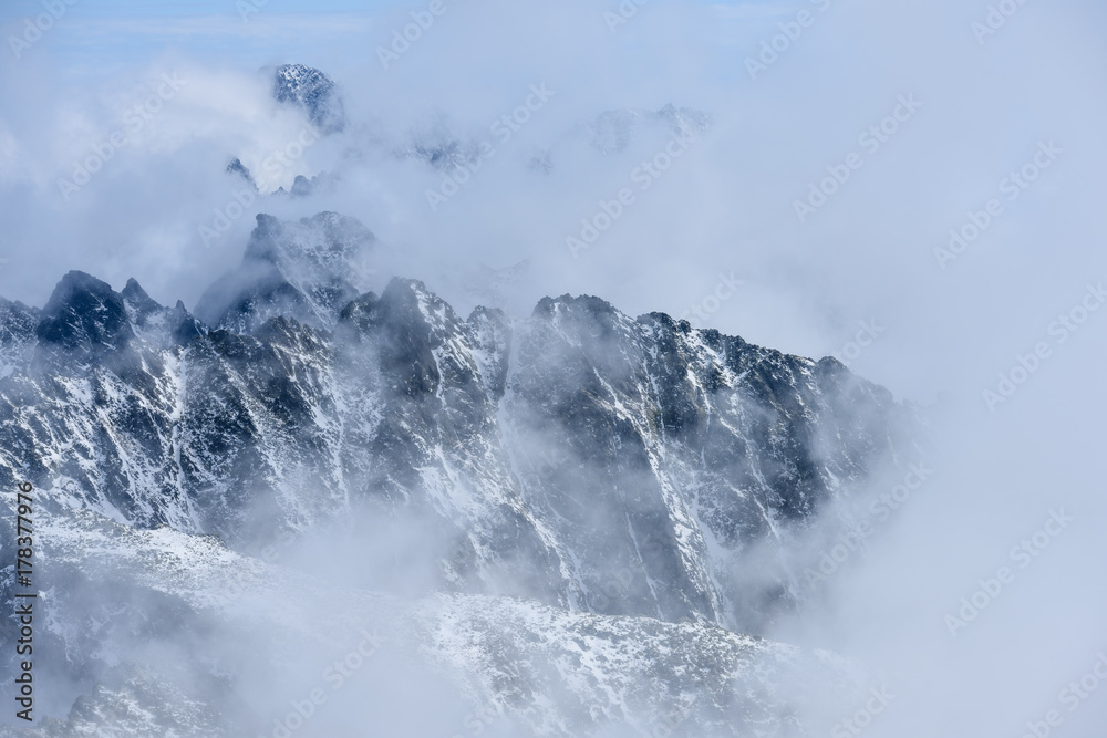 mist covered mountains