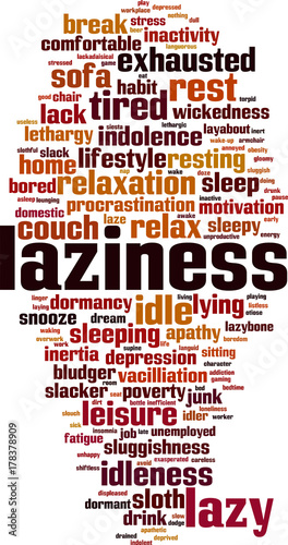 Laziness word cloud