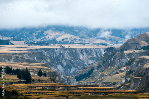 Fields of Zumbahua in Ecuadorian Altiplano. Highland Andes near Quilotoa lagoon, South America