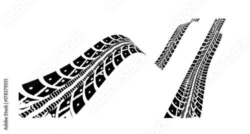 Tire tracks vector illustration