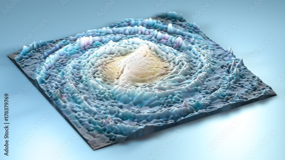 Fototapeta premium 3d rendering topography with cubes