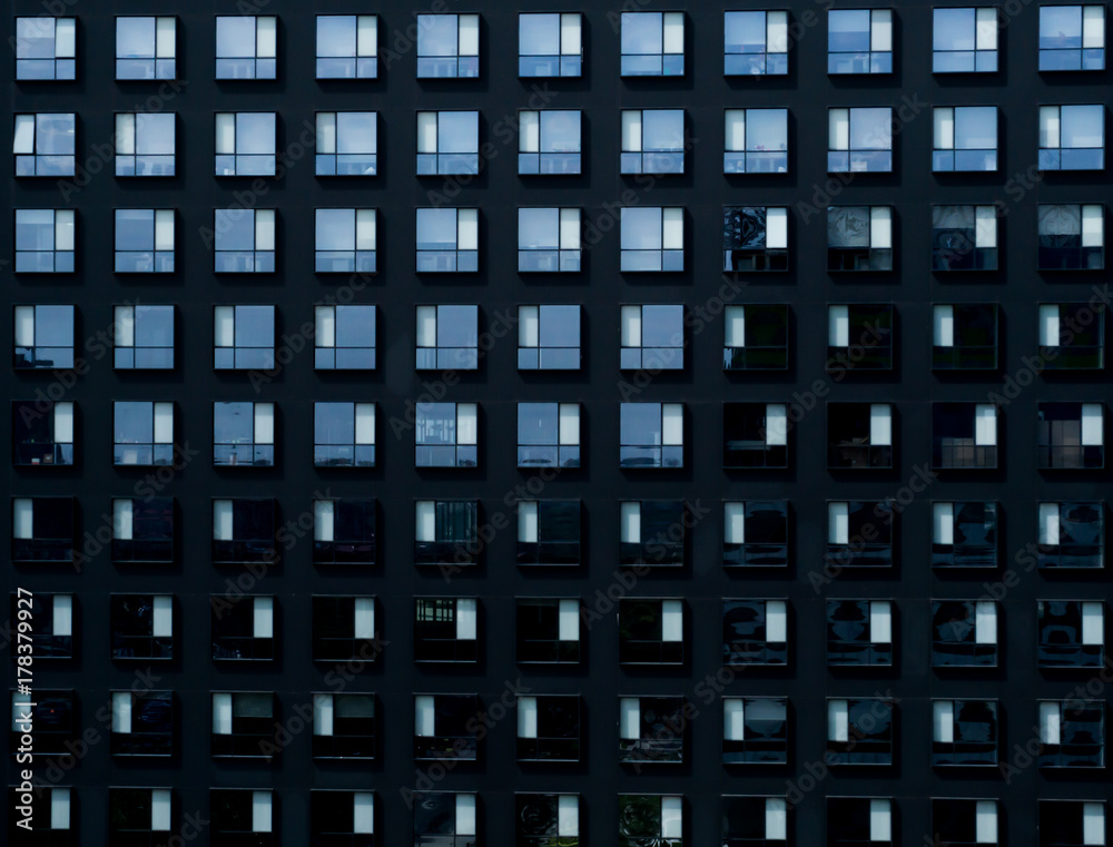 Office building with a light reflection Office building with a light reflection