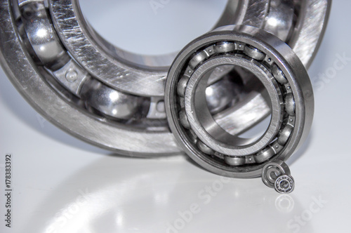 Four ball bearings of different size: from tiny to large