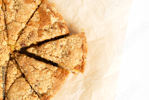 homemade apple cake with streusel photo