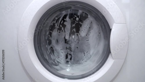 Washing machine in the process of working