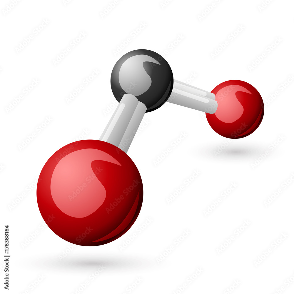 CO2 Carbon Dioxide molecule 3d illustration CO2 Carbon Dioxide molecule 3d illustration