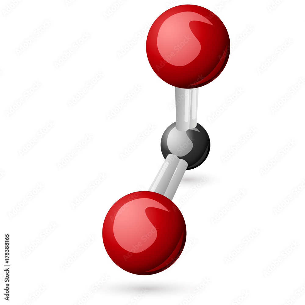 CO2 Carbon Dioxide molecule 3d illustration CO2 Carbon Dioxide molecule 3d illustration