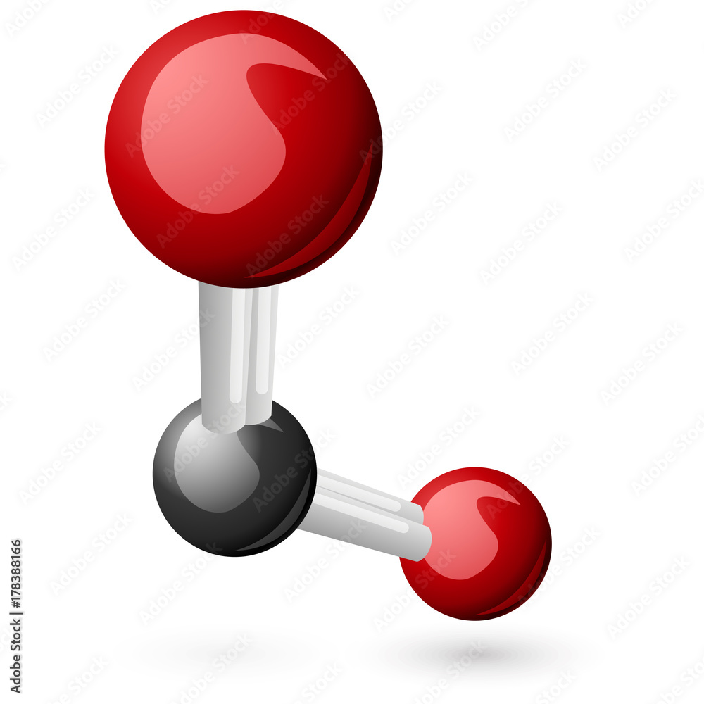 CO2 Carbon Dioxide molecule 3d illustration CO2 Carbon Dioxide molecule 3d illustration