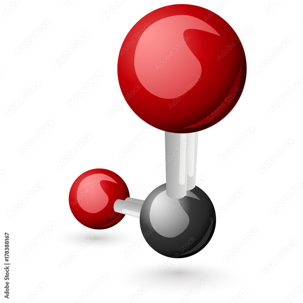 CO2 Carbon Dioxide molecule 3d illustration CO2 Carbon Dioxide molecule 3d illustration