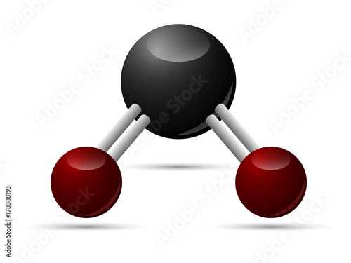 CO2 Carbon Dioxide molecule 3d illustration