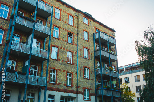 old renovated brick apartment building