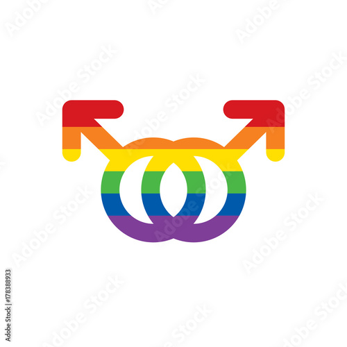 LGBT rainbow colors mars double icon. Gender icon. Gay symbol
