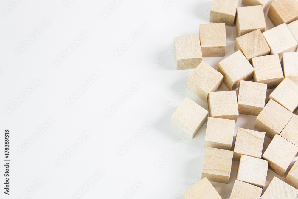 Obraz premium small brown wooden square cubes 