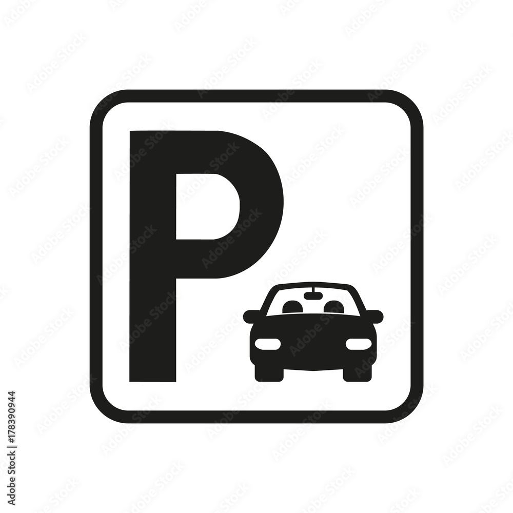 Parking car area sign icon. Vector illustration Parking car area sign icon. Vector illustration