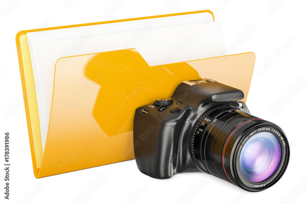 Computer folder icon with digital camera, 3D rendering Stock Illustration |  Adobe Stock