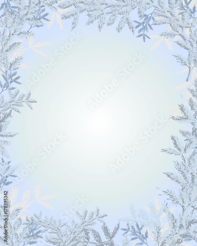 winter background with snowy christmas branch 