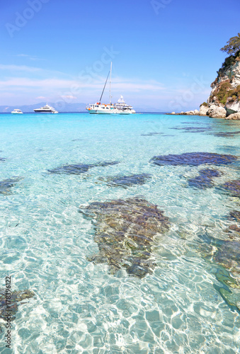 landscape of Antipaxos beach Ionian islands Greece