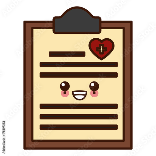 Medical document isolated cute kawaii cartoon vector illustration photo