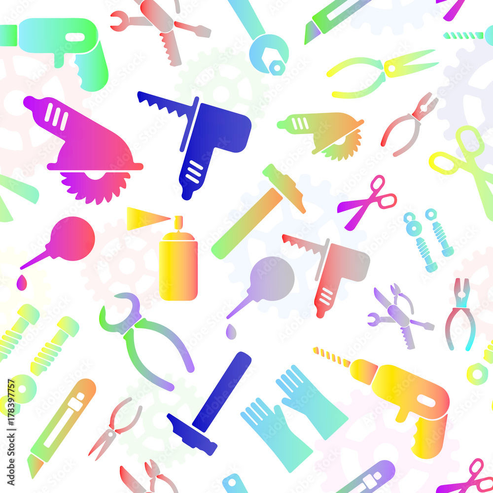 Seamless Pattern With Tools Seamless Pattern With Tools