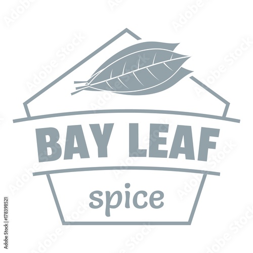 Bay leaf spice logo, simple gray style