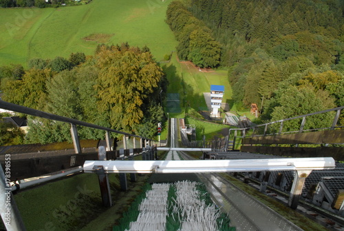 View from the summer ski jumping hill in Meinerzhagen, Germany photo
