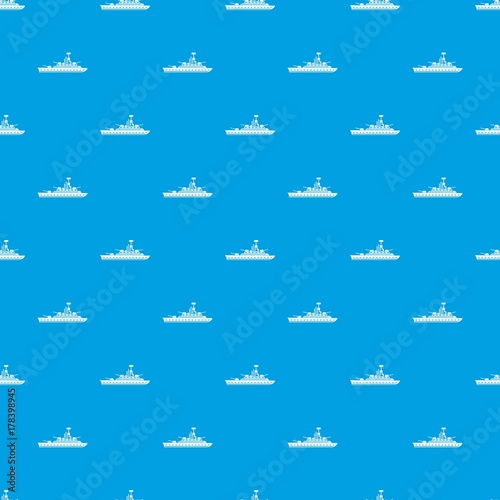 Military warship pattern seamless blue
