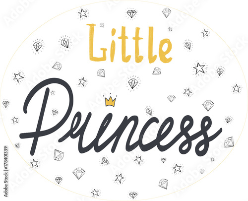 Plakat Napis wektor "Mała księżniczka"