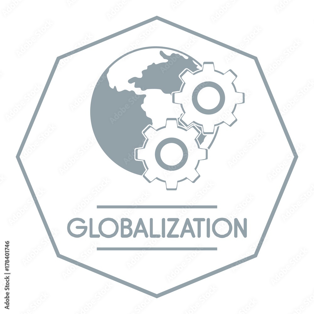 Globalization logo, simple gray style Globalization logo, simple gray style