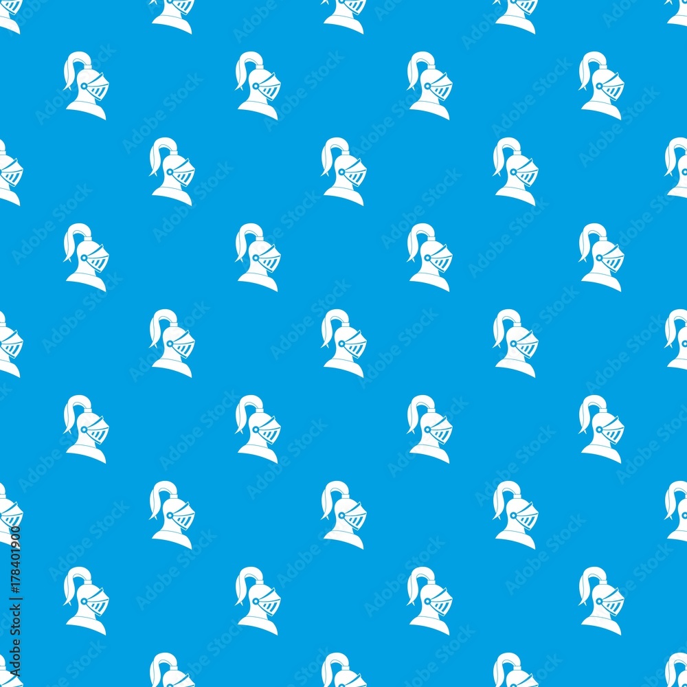 Medieval helmet pattern seamless blue Medieval helmet pattern seamless blue