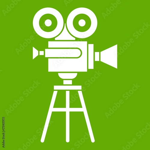 Retro film projector icon green