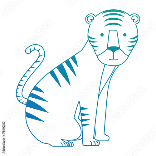 wild tiger isolated icon