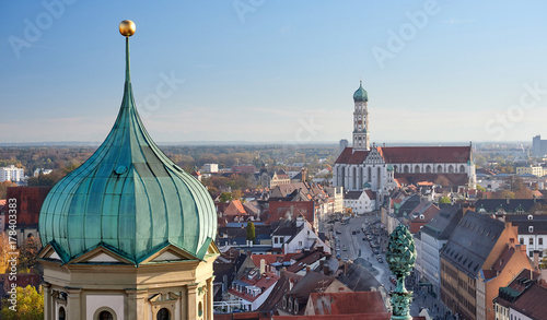 Blick auf Augsburg vom Perlachturm