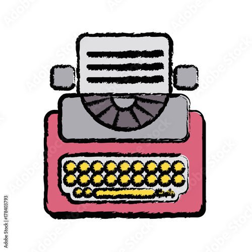 retro typewriter equipment with business document