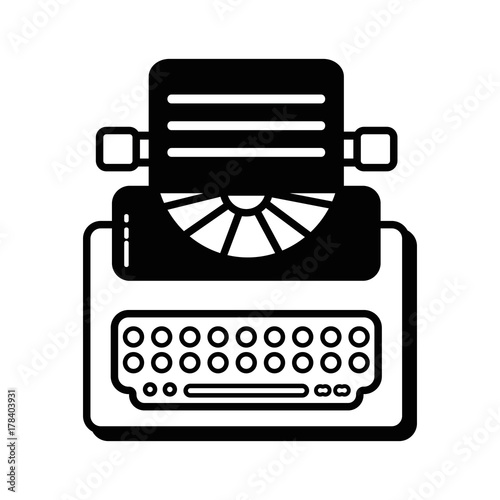 contour retro typewriter equipment with business document
