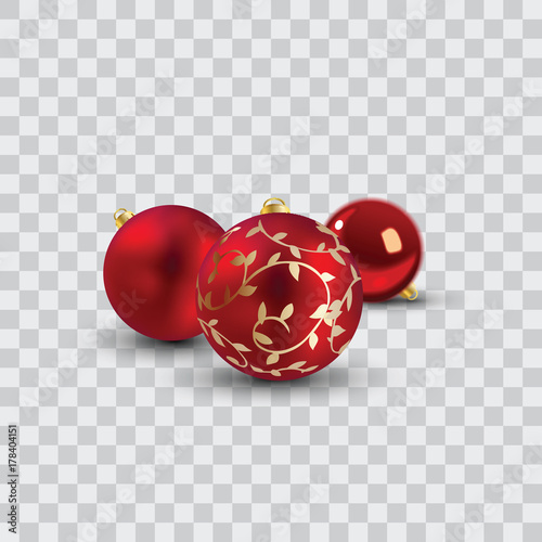 red christmas balls vector illustration