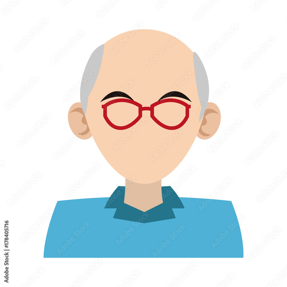 elderly man with glasses avatar portrait icon image vector illustration design elderly man with glasses avatar portrait icon image vector illustration design