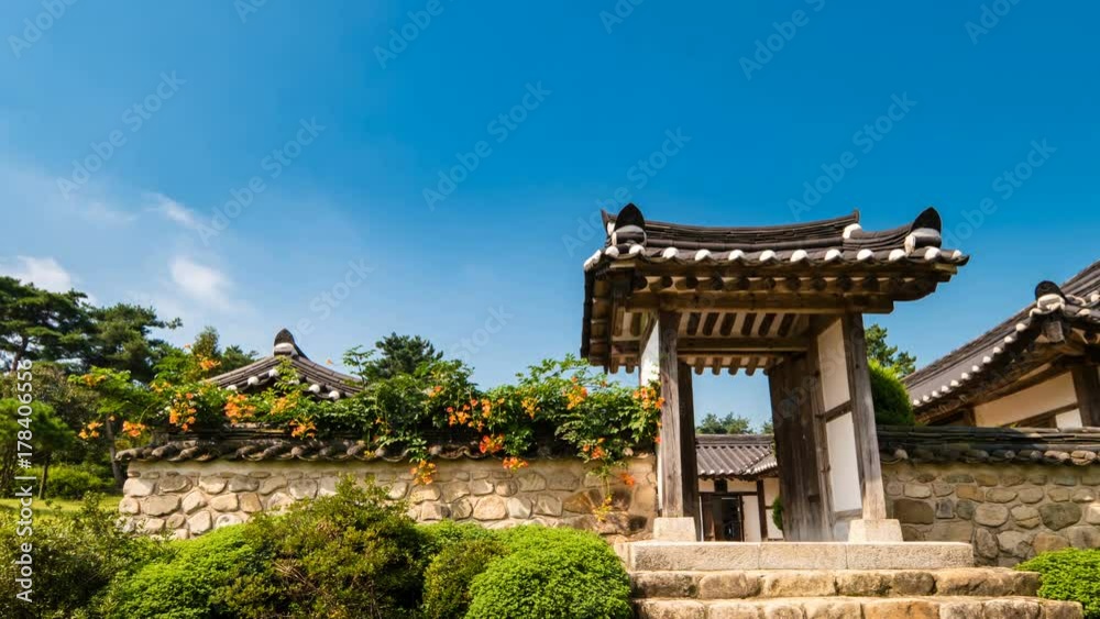 Time lapse the old hanok in the countryside of Korea. Time lapse the old hanok in the countryside of Korea.