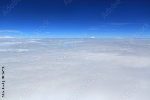 The Beautiful cloud sky view from aeroplane window. © zilvergolf