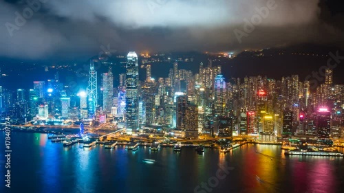 Wallpaper Mural 4k timelapse video of Victoria Harbour in Hong Kong at night Torontodigital.ca