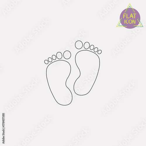 feet traces line icon