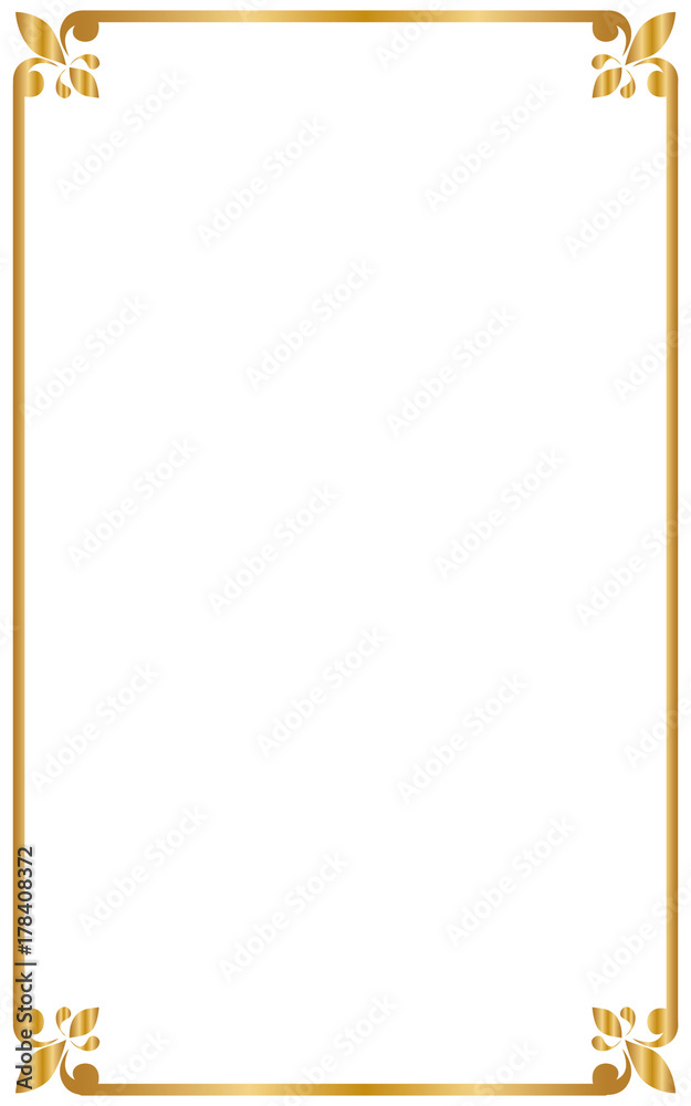 Obraz premium frame and borders, Golden frame on white background. Thai pattern , Vector illustration
