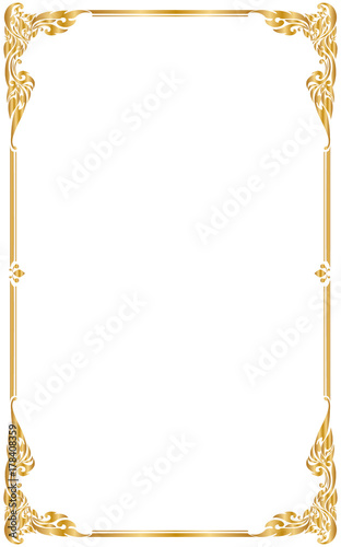 frame and borders, Golden frame on white background. Thai pattern , Vector illustration