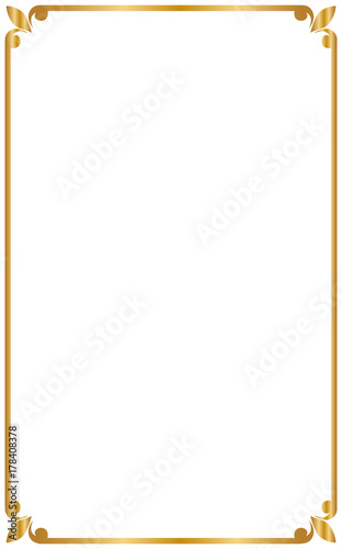 frame and borders, Golden frame on white background. Thai pattern , Vector illustration