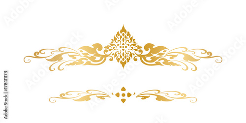 Line Thai Golden , The Arts of Thai, line pattern background, graphic thai, Vector illustration